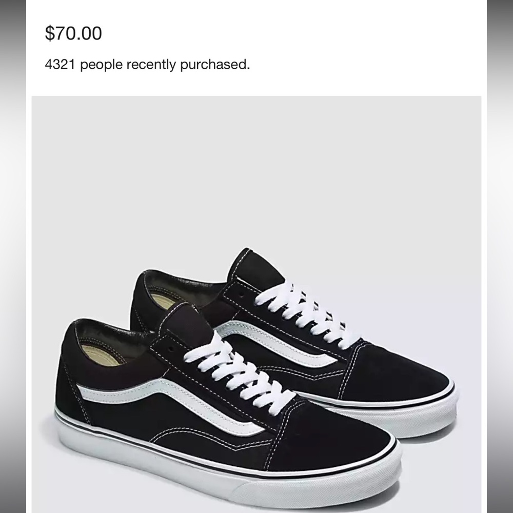 Vans Old Skool Shoe - gently worn size W 10 M 8.5